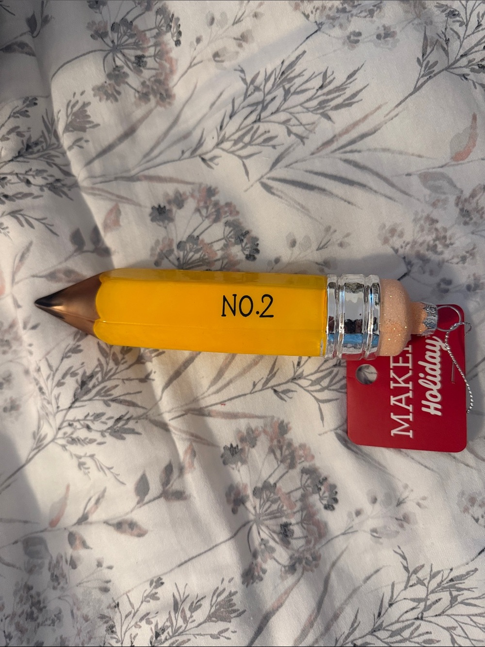 No.2 Pencil Ornament - Yellow Pencil Holiday Decor